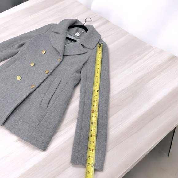 J. Crew Stadium Cloth Nello Gori Pea Coat Double Breasted Gold Buttons size 6 T - Picture 8 of 14